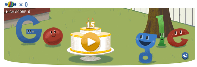 Google Doodle 15 jaar Google Doodle 15 jaar